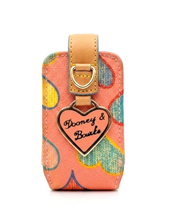 Dooney & Bourke Accessories - Dooney & Bourke Vintage Y2K Doodle Hearts Pink Rainbow Snap Case